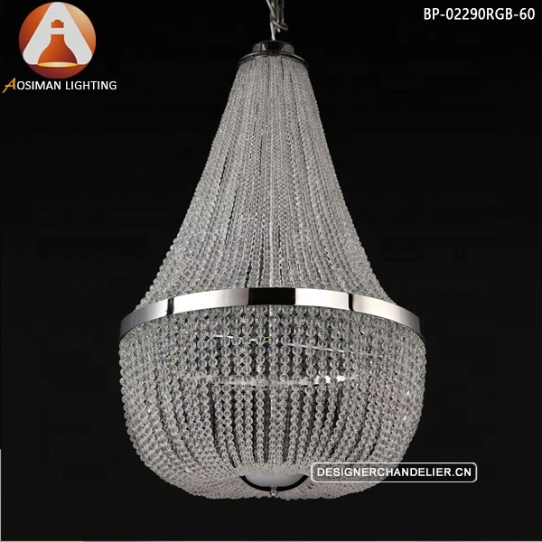 Clear Impero Crystal Ceiling with LED GU10 Bulb Mixed Color