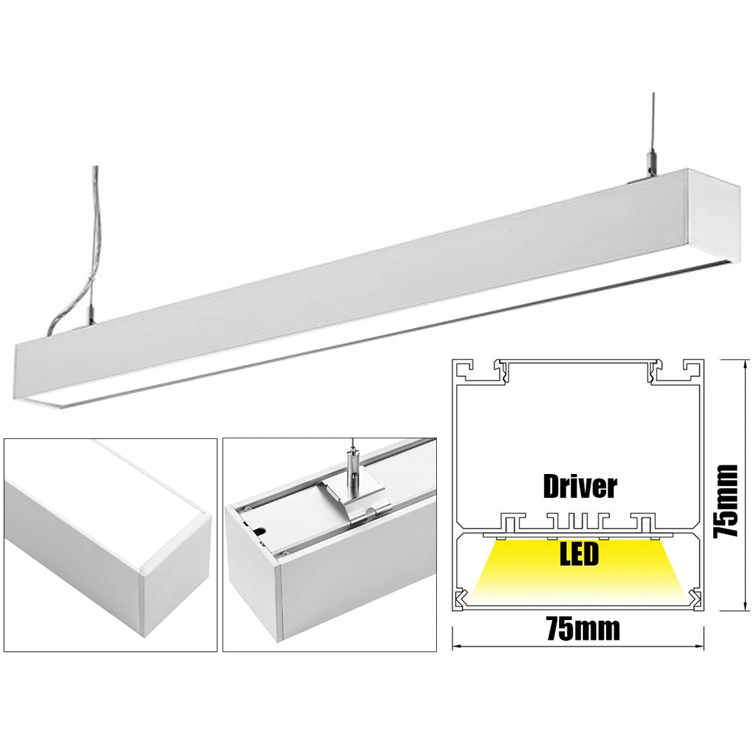 Triac Dali Dimming Profile LED Linear Chandelier Light Dimmable Profile Aluminium LED Linear Lamp Skyline Wall Sconce LED Bar Strip