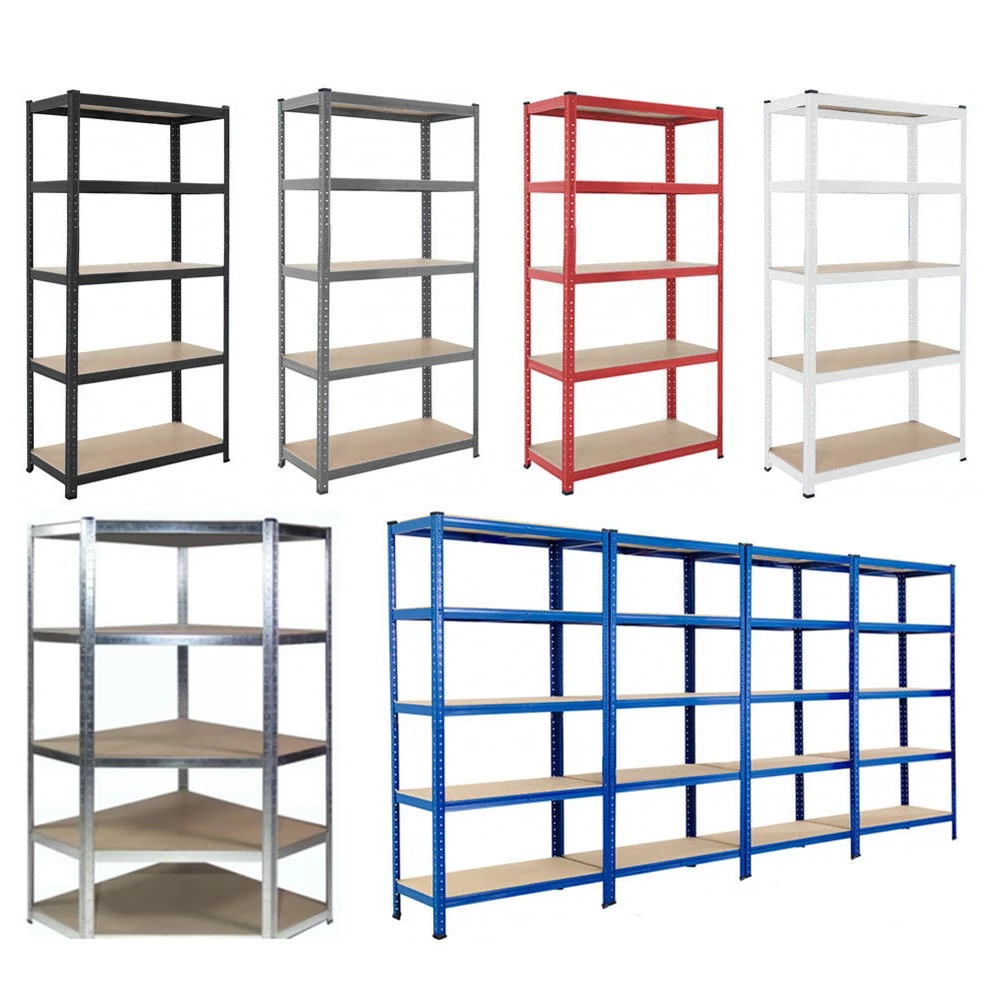 Adjustable 5 Layer Metal Boltless Shelf with Galvanized Shelf Frame and MDF Board