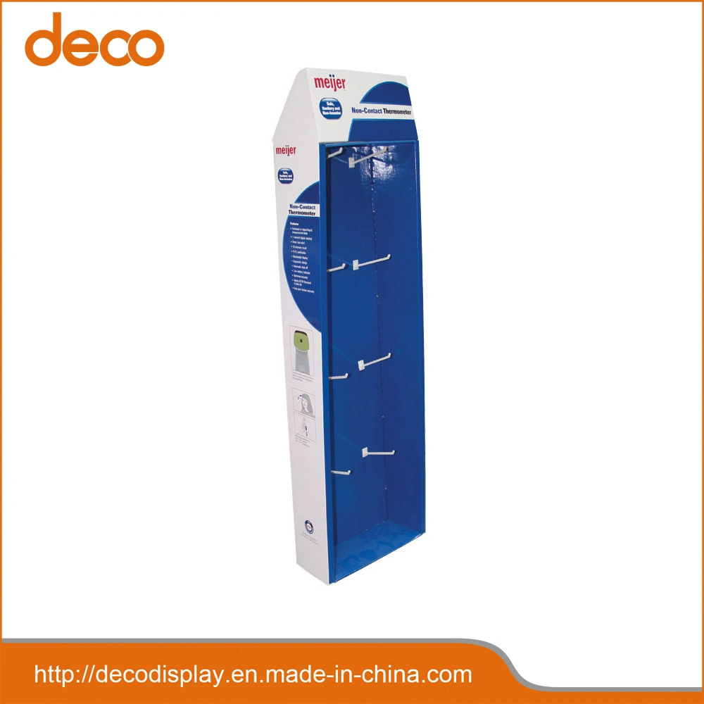 High Quality Plastic Hooks Cardboard Floor Stand for Display