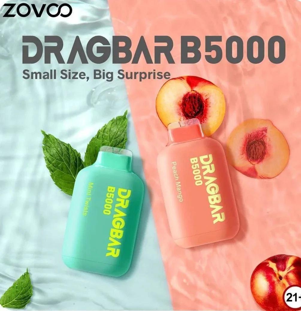 2023 Горячая продажа Zovoo Dragbar B5000 puffs Disposable Vape Pod Аккумулятор 500 мА/ч Электронный сигарет Vinci Bar F2500 puffs испаритель