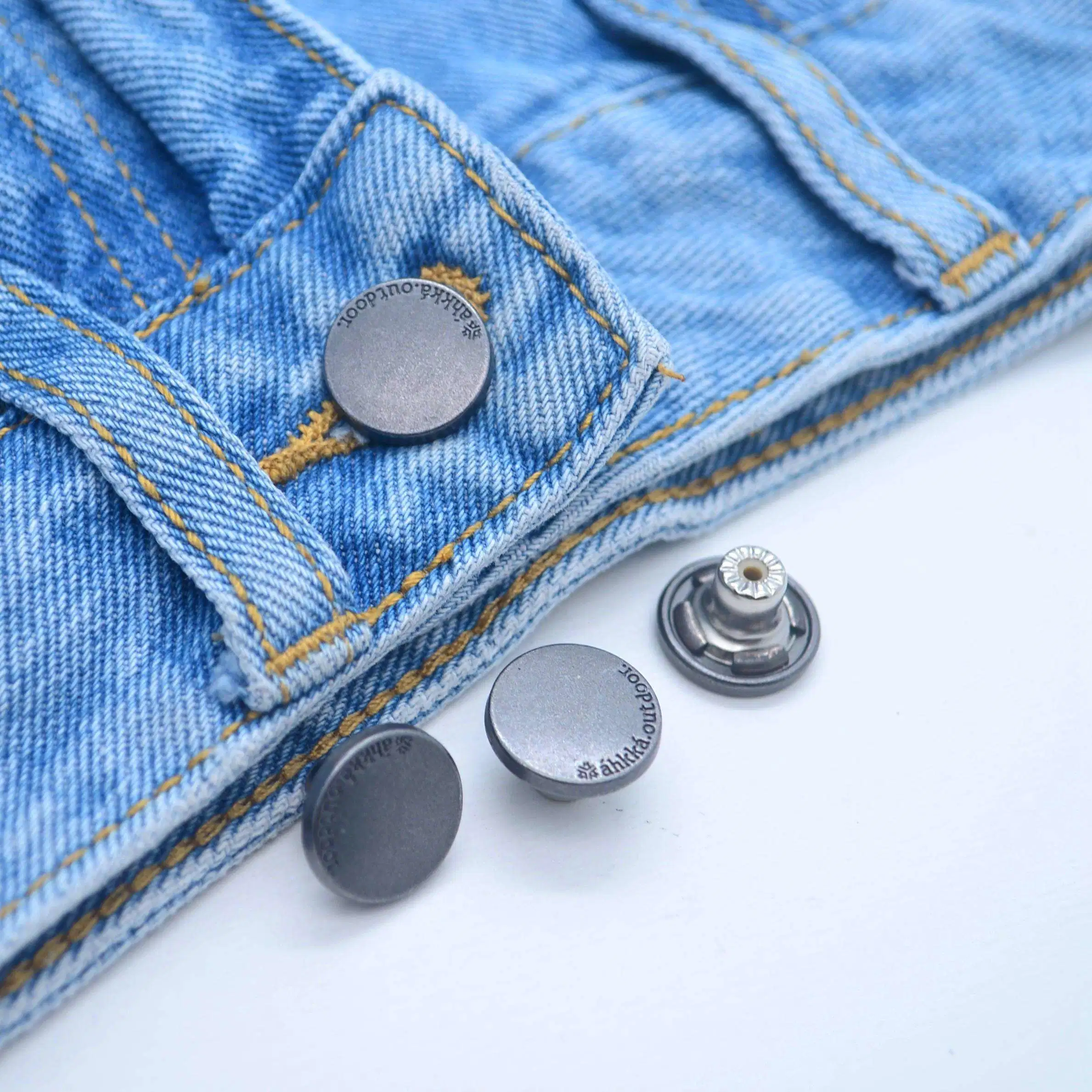 Metal Custom Logo Denim No Sew Instant Button Jeans Set Replacement Adjustable Pin Perfect Fit Instant Buttons for Jeans