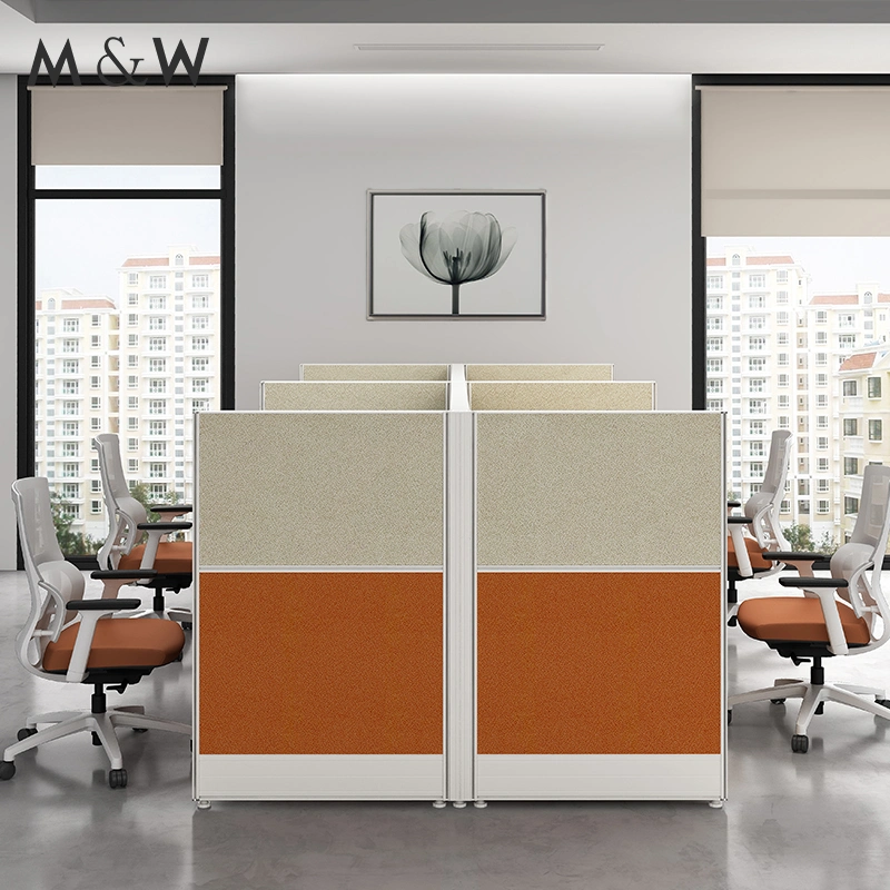 New Design Cubicle Furniture Dividers Aluminium 4 Person Workstation Office Partition