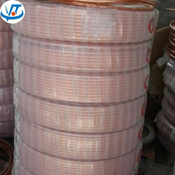 Pancake Copper Pipe Copper Tube 3/8'' Rolling Copper Pipe Bronze Copper Coil Refrigerators Use AC Pipe