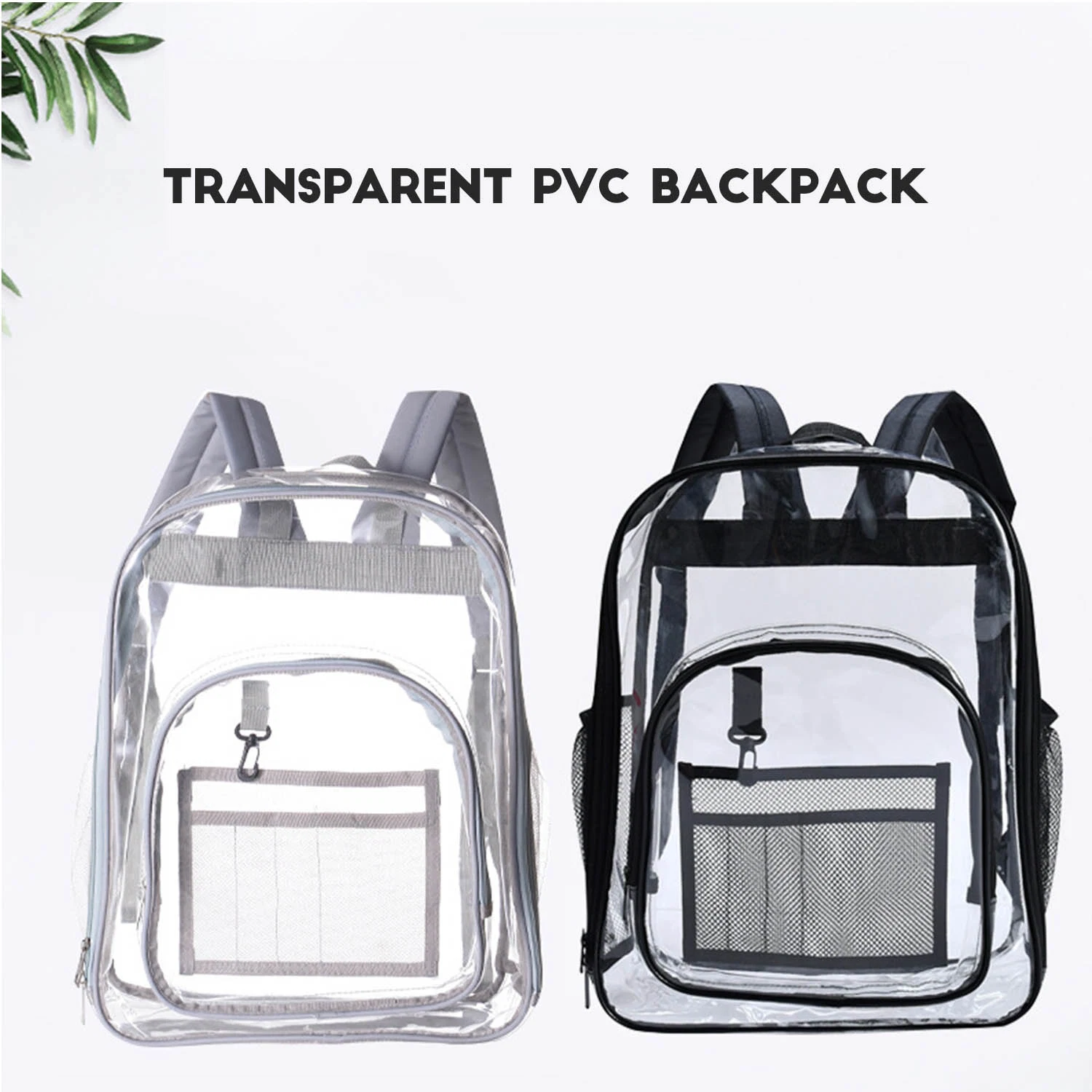 Große Kapazität klar PVC Rucksack Wasserdicht Schule transparente Büchertaschen Kinder Schultasche