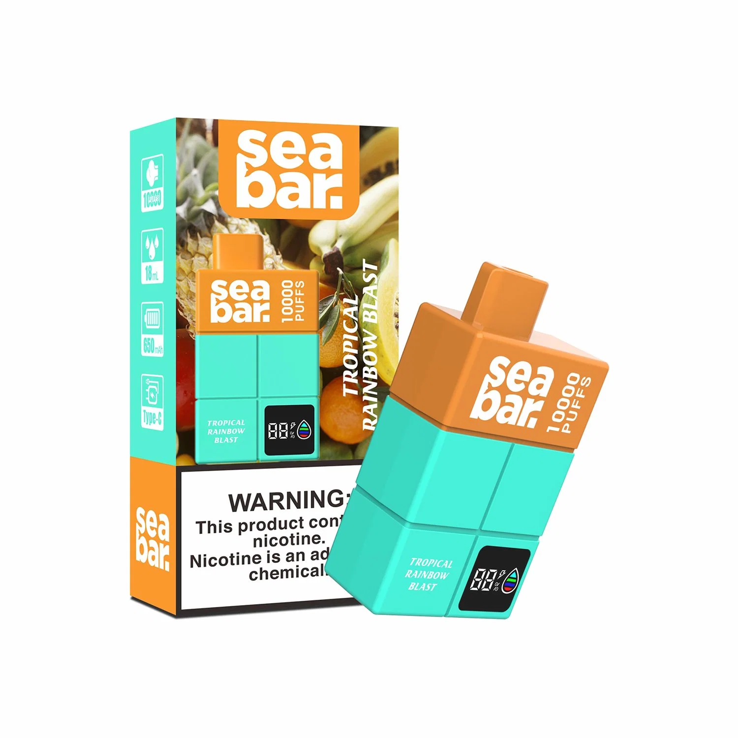 E cigarros Vape descartável novo Seabar 10000 Puffs com OLED Bateria recarregável Vapes 10K puff Bar Deutsche Elektrische Zigaretten