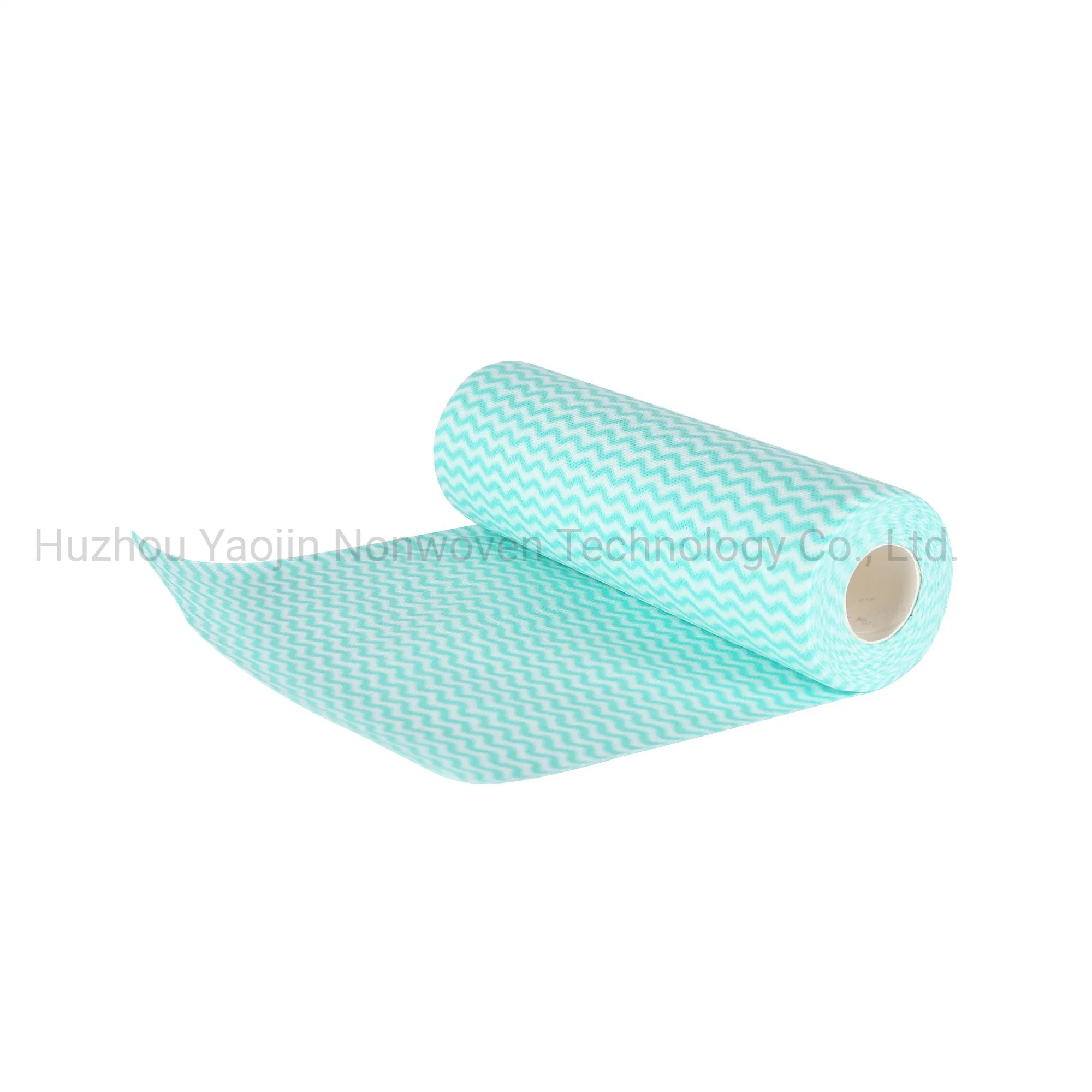 China Household Cleaning Non-Woven Spunlace Viscose Polyester Disposable Wiping Rolls Supplier