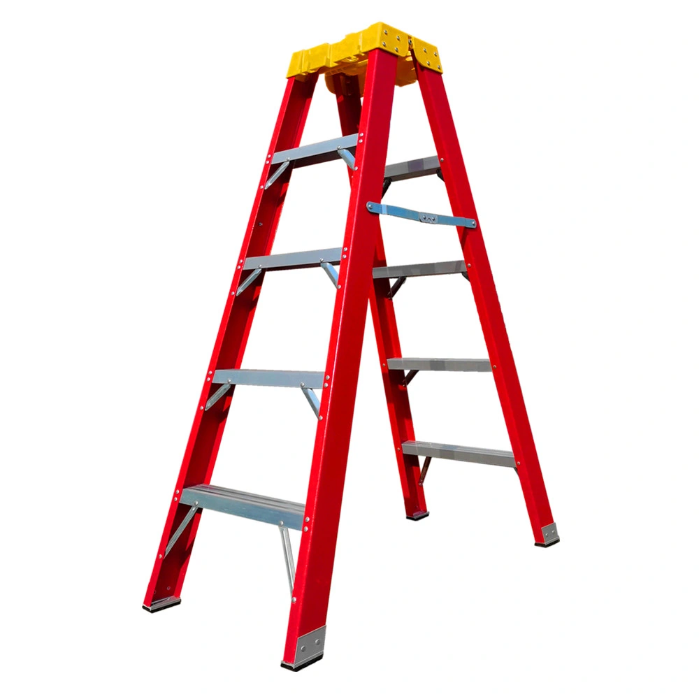 ANSI A14.5 Fiberglass Double Sided Aluminum Step Ladder with Tool Tray