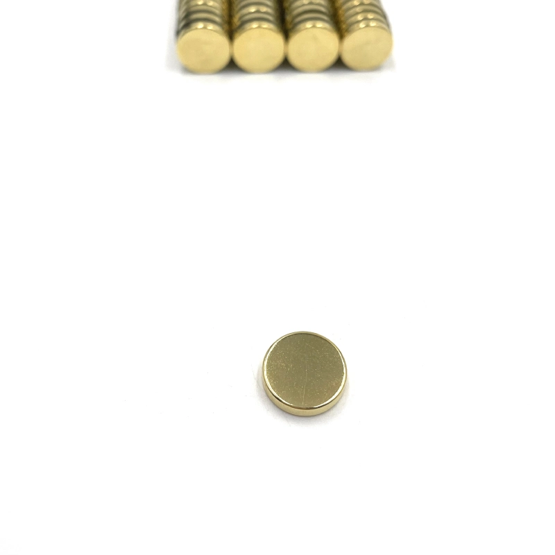 Permanent NdFeB Round Magnet Neodymium D15X3 Magnet with Gold Coating