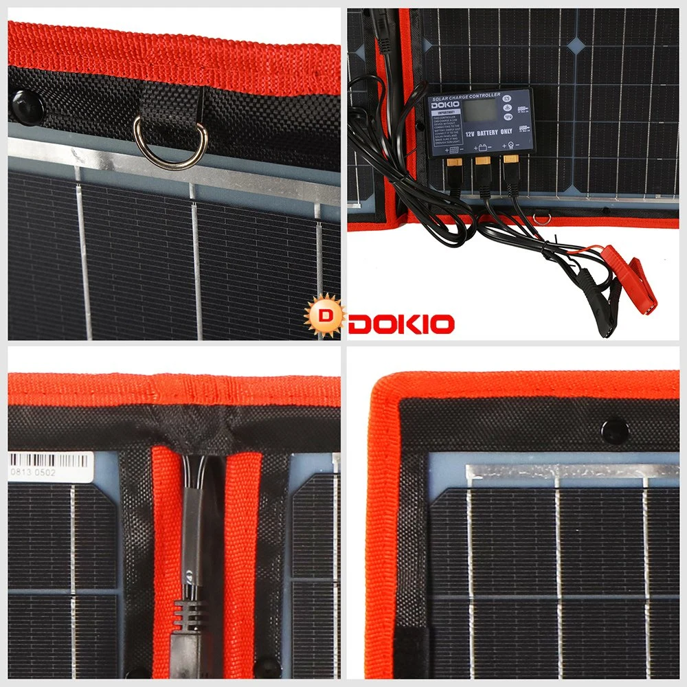 80W 18V Kit de panneau solaire pliable souple viennent avec 12V 10un contrôleur de charge