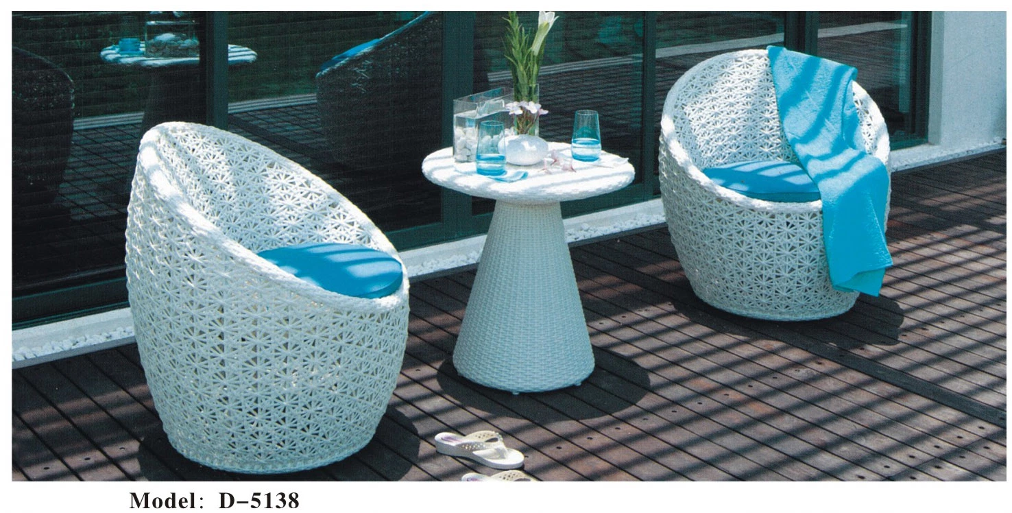 La mejor opción producir muebles de exterior patio de 3 piezas establece sillas de mimbre y mesa de vidrio para la venta