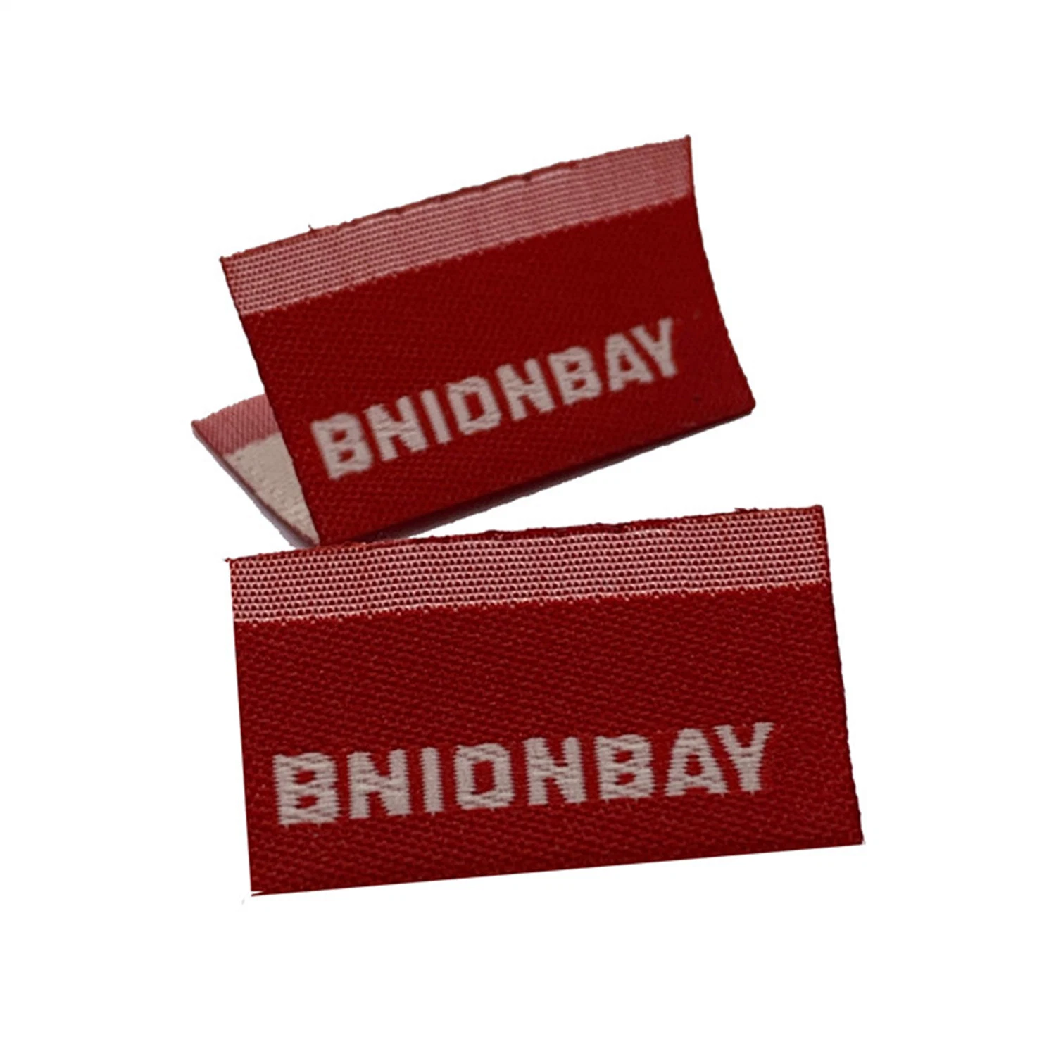 Sew on Custom Private Name Logo High Density End Folded Etiquette Textile Woven Labels