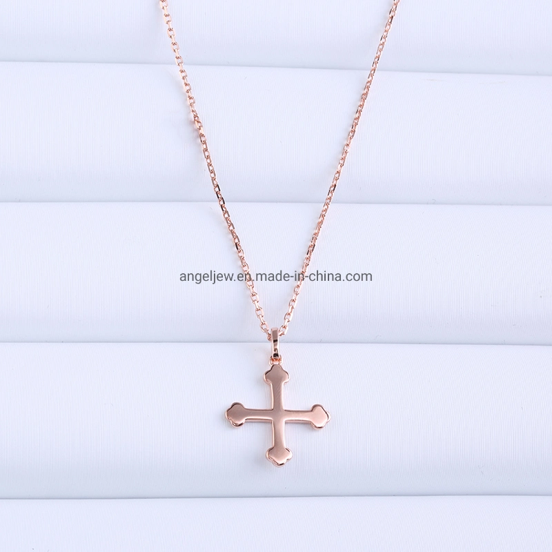 New Design 925 Sterling Silver Cross Elements Simple Metal Fashion Necklace