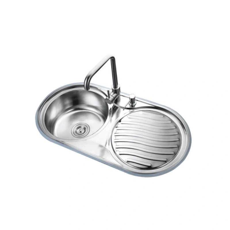 Stainless Steel Kitchen Sink, Stainless Steel 201 Single Bowl with Drainboard Kitchen Sink