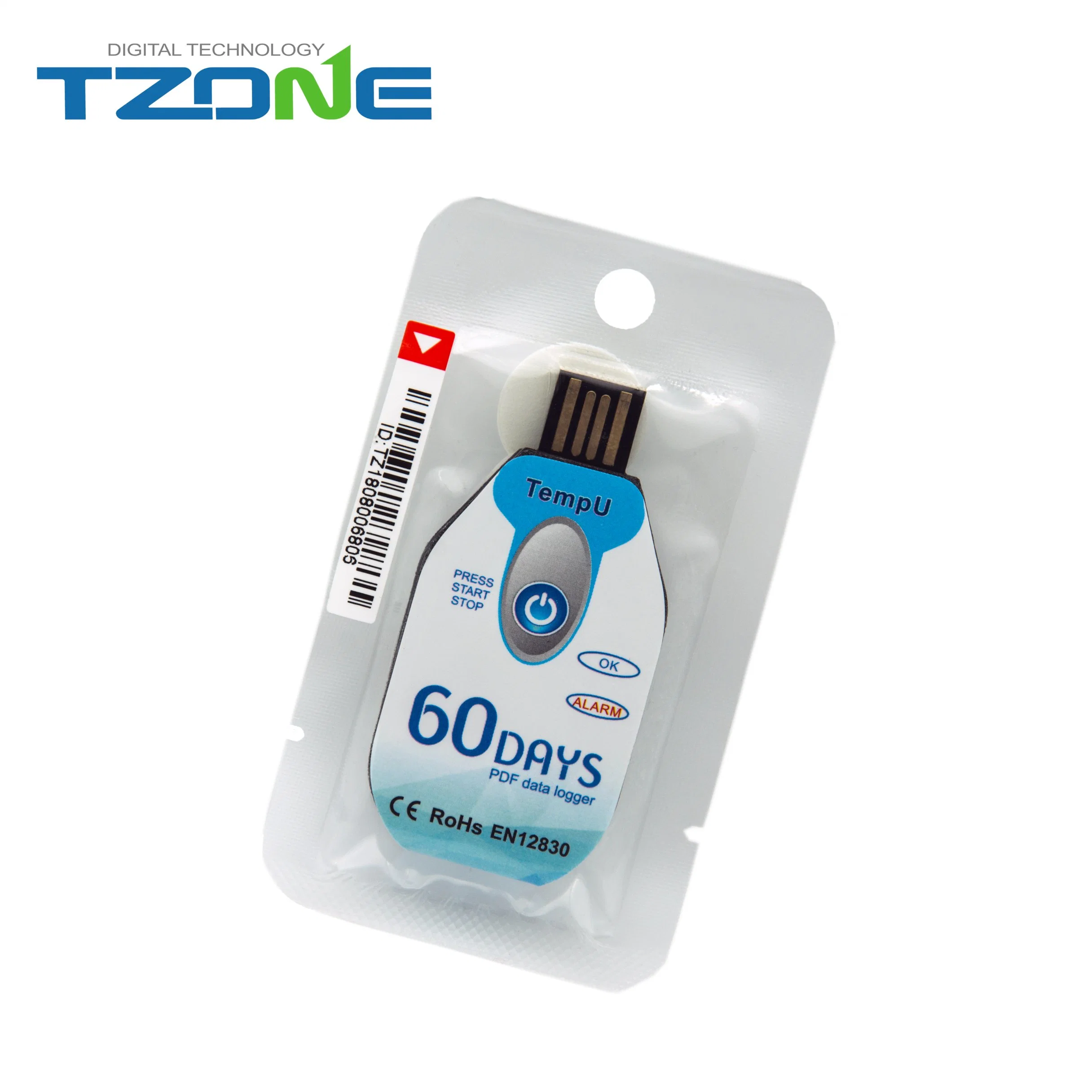 Tzone Tempu02 Single-Use Pdf Temperature Data Logger to Monitor Cold Chain Transport