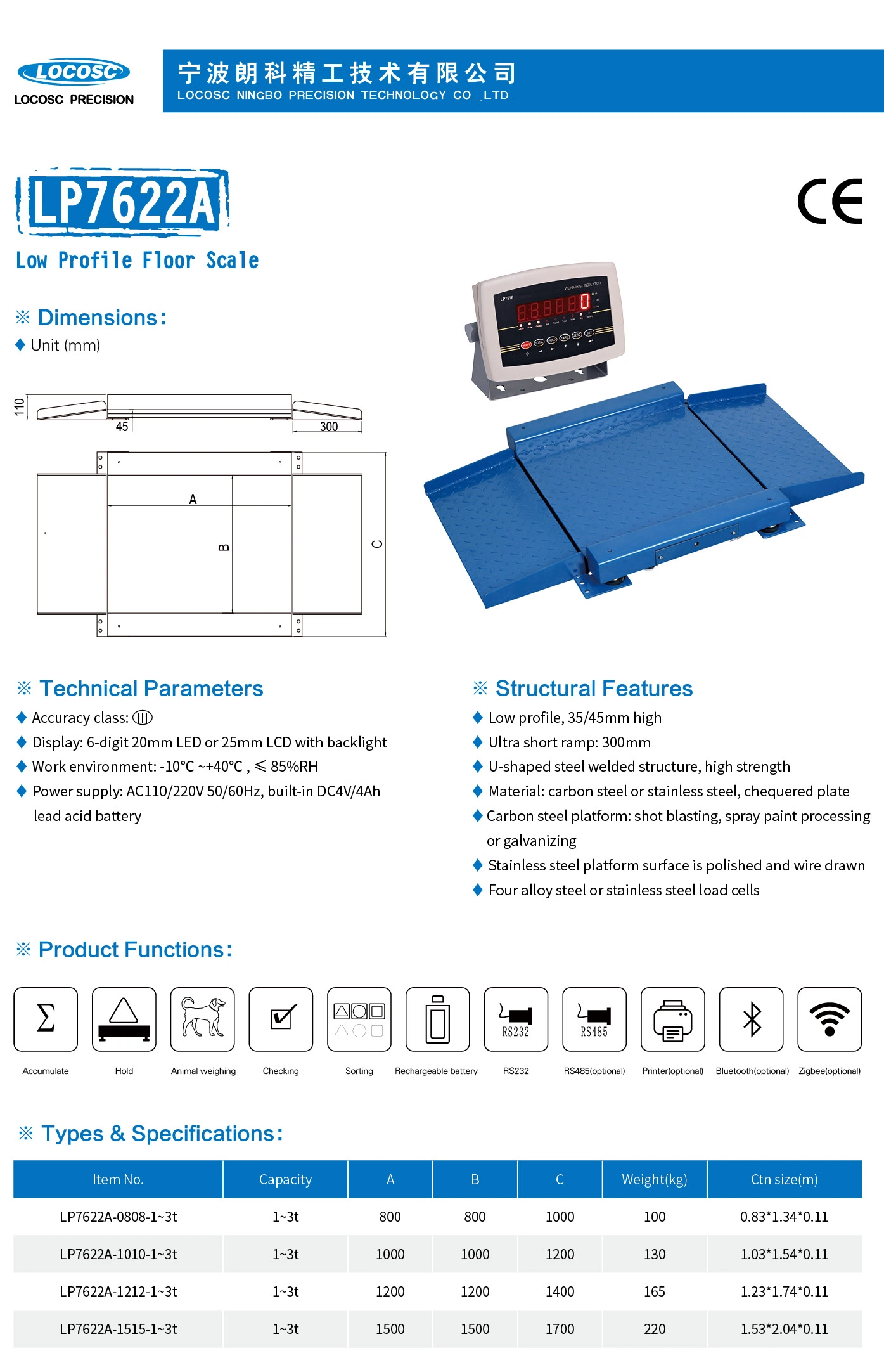 Electronic Low Profile Digital Platform Floor Scale with Ramp