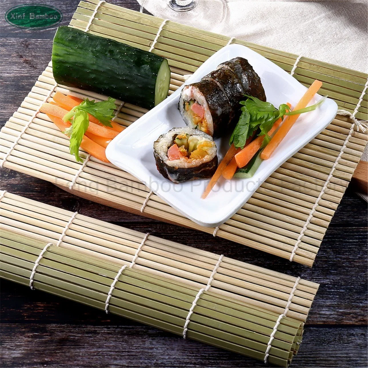 Bamboo Sushi Rolling Mat with Natural Color