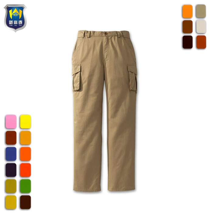 Fashion Women Khaki Cotton Zipper Cargo Pants