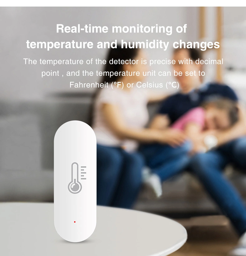 Household Indoor Remote Portable Digital Display Zigbee Intelligent Temperature and Humidity Sensor Detector