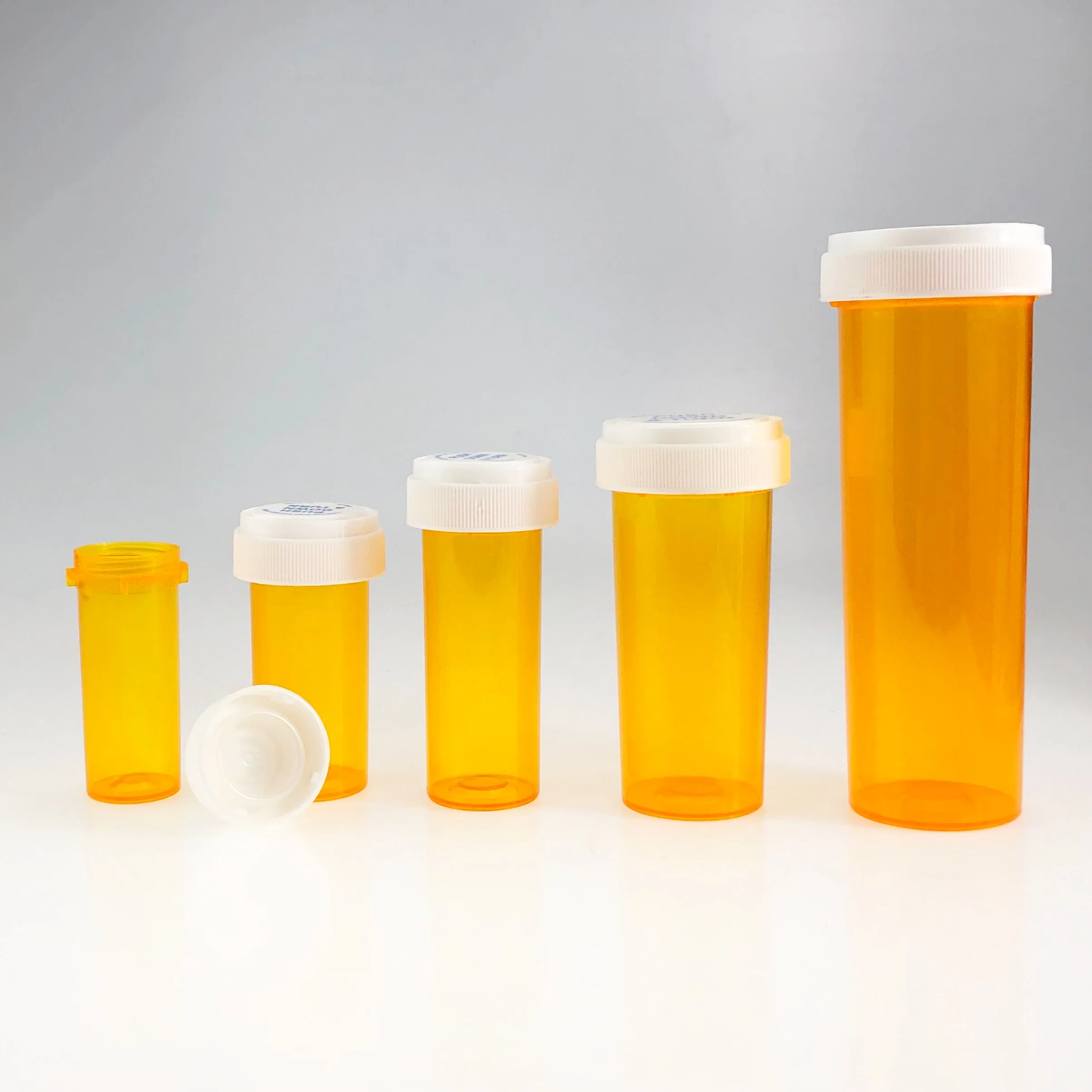 Customize Various Specifications Plastic Medical Vial with Reversible Cap Medical Pill Bottles Dual Purpose Cover