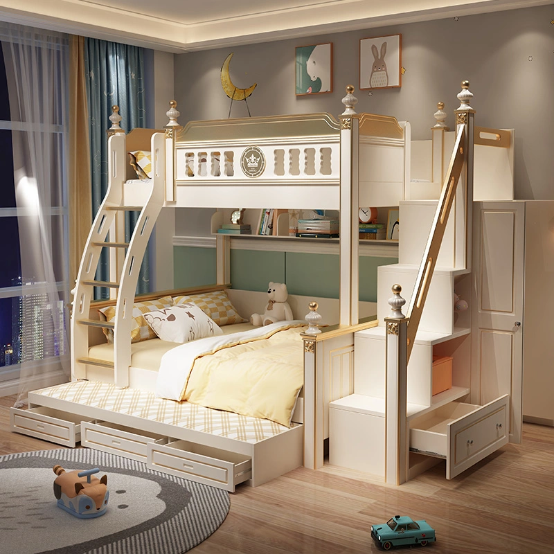 Wholesale/Supplier Children Bunk Beds Wooden with Slide Cheap Bedroom Kids Furniture Sets