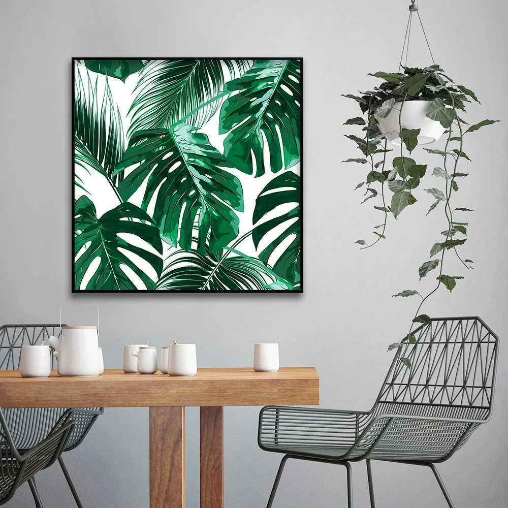 Wholesale Custom HD Print Green Plant Polyester Canvas Wall Art Canvas Painting for Home Decor