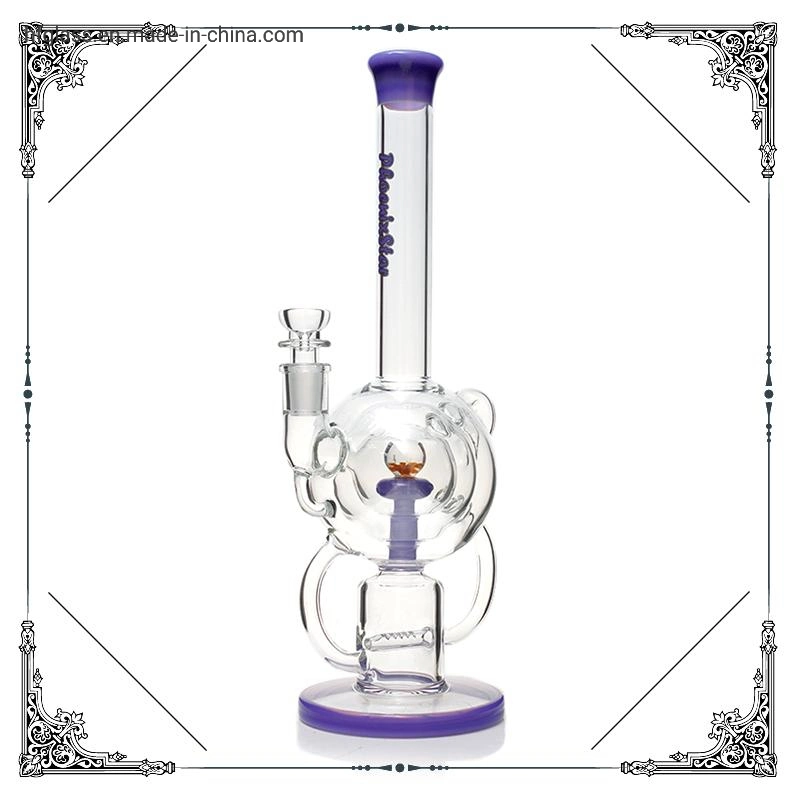 Phoenix 14 Inches Showerhead Perc Glass Ball Great Function Round Base Mixed Color Recycler Hookah Glass Smoking Water Pipe High quality/High cost performance 