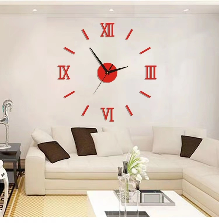 Reloj de pared de lujo DIY números romanos 3D número Relojes