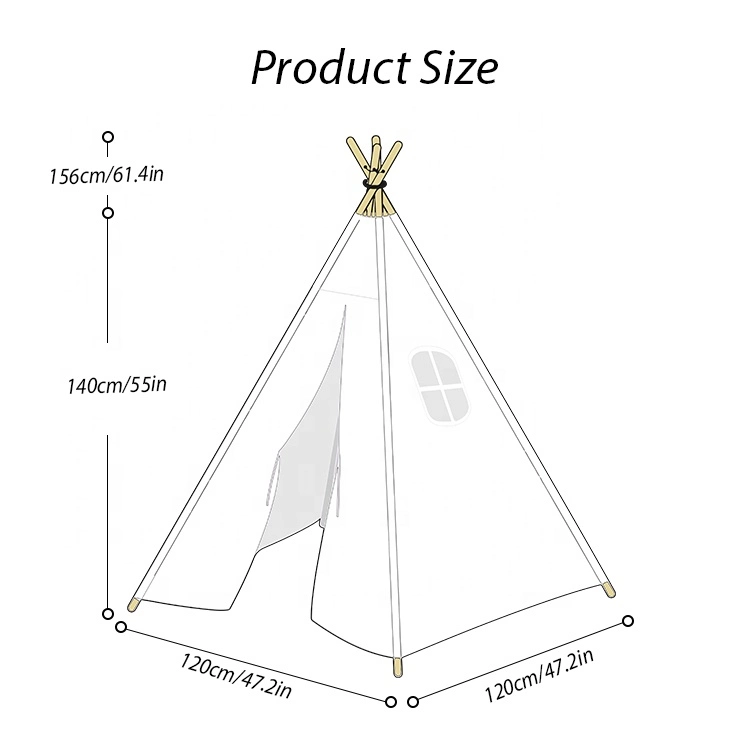 Wholesale/Supplier Outdoor Toy Tents White High quality/High cost performance Indian Teepee Tent for Kids Adults