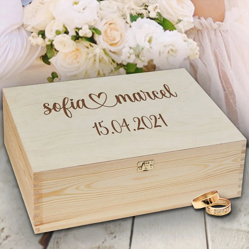 Caixa decorativa personalizada de lembranças para lembranças de casamento gravadas lembranças de presente