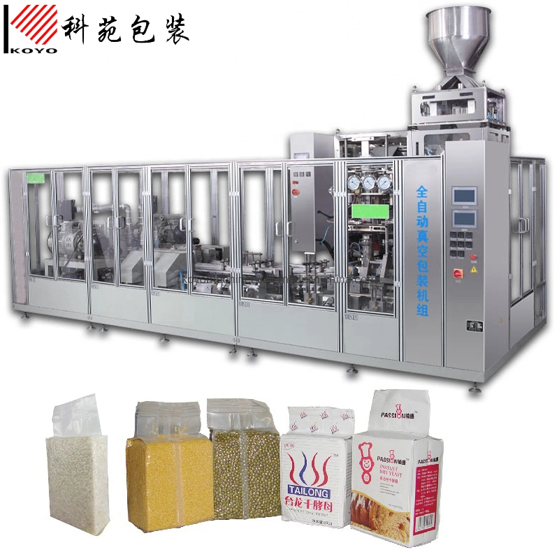 Kyv500n Automatic 70g-250g-500g-1kg Brick Bag Coffee Vacuum Packing Packaging Machine for Wheat Flour Powder Yeast Tea Rice Beans Chickpeas Grains