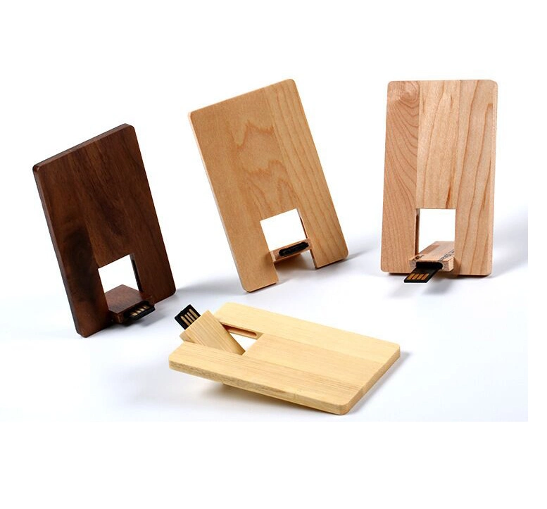 Kreditkarte Form Holz USB-Flash-Laufwerk 8GB Pen Drive