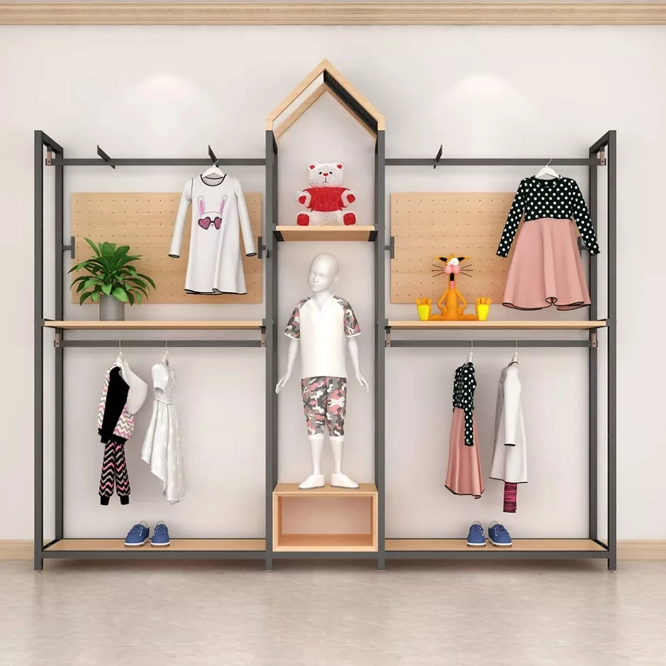 Shop Fitting Clothing Store Display Rack Kids Clothes Store Furniture Shelving