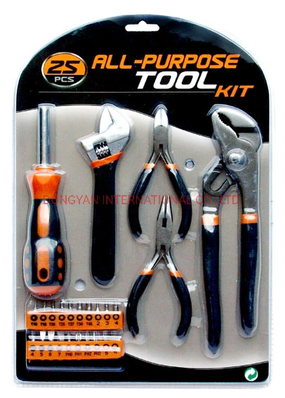 25pcs Kit de herramientas manuales para el hogar (destornilladores, alicates)