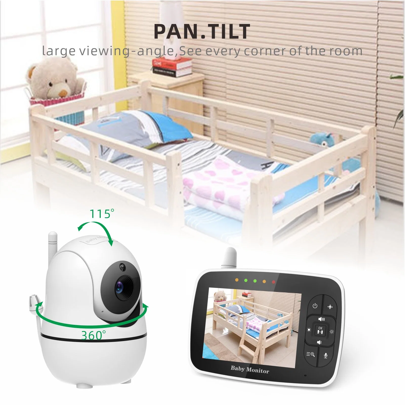 3.5 Inch LCD Digital Video Baby Monitor Camera with Night Vision