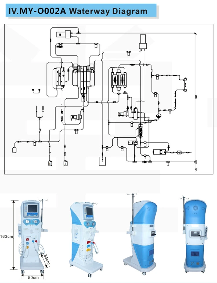 My-O002A Medical Therapy Equipment Hospital Dialysis Kit Dual Pump Kidney Hemodialysis Machine
