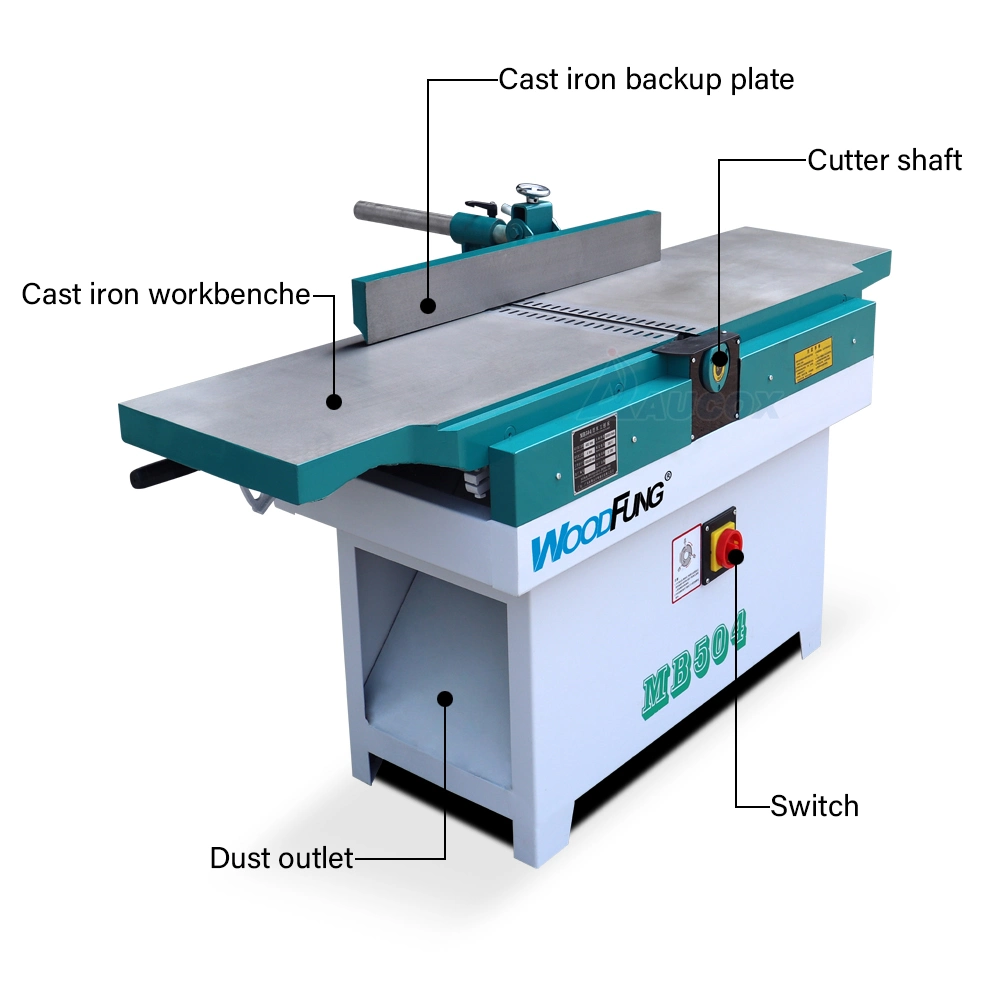 Máquina de Jointer de superficie de Madera Planificadora de Madera MB503 MB504 MB505