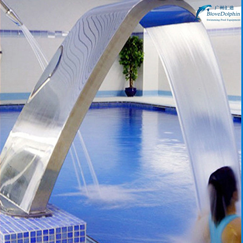 Stainless Steel Indoor Artificial Swimming Pool Water Curtain Waterfall Fountain