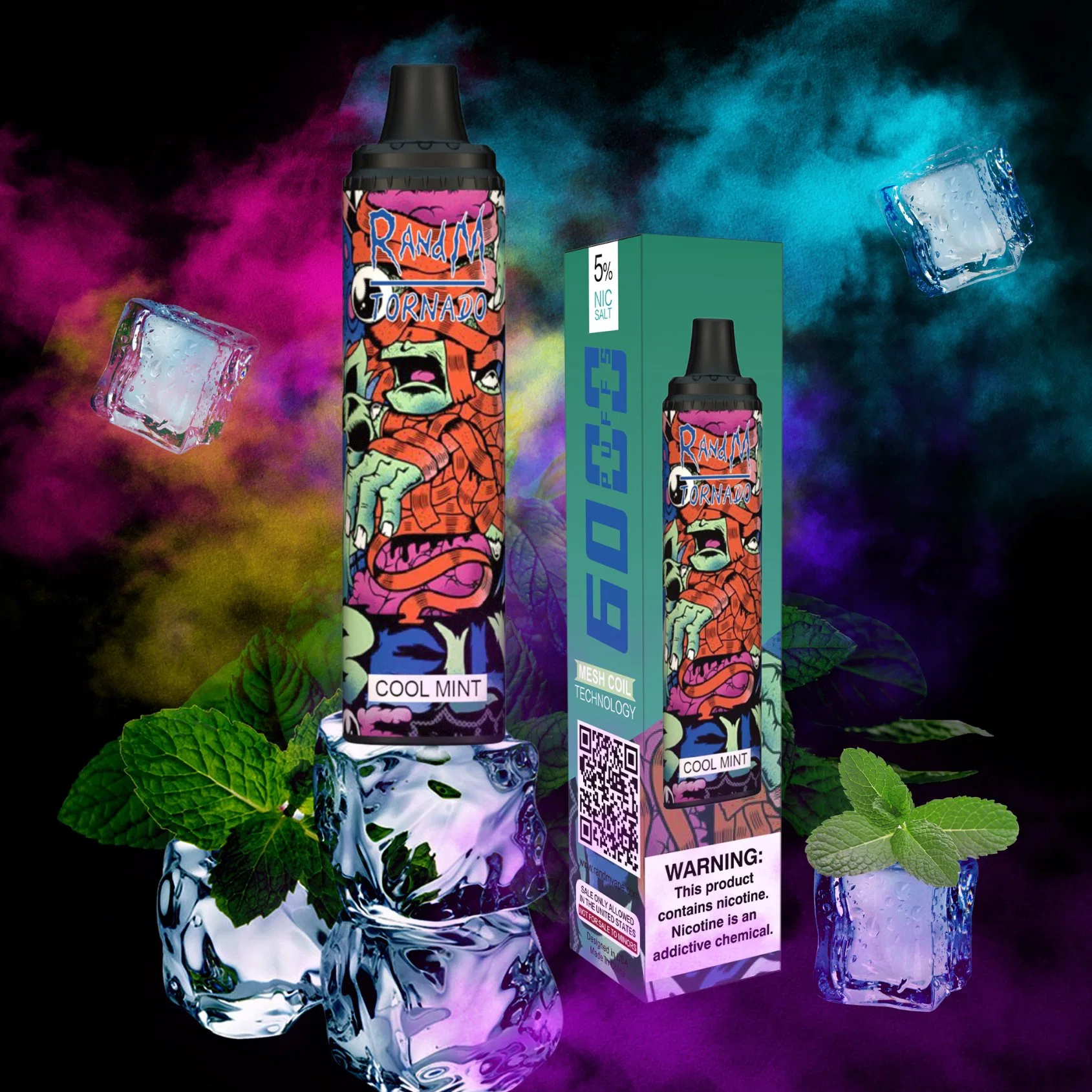 12ml liquido cheio Vape descartáveis Pod Randm RM Tornado borlas para 6000 com bobina de malha