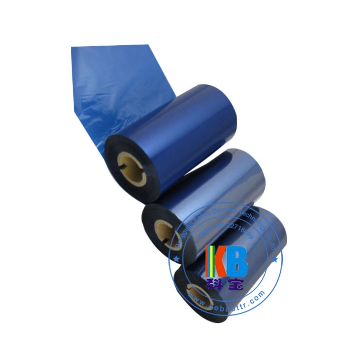 Barcode Printer Compatible Zebra Blue Resin Wax Ribbon for Label Printing