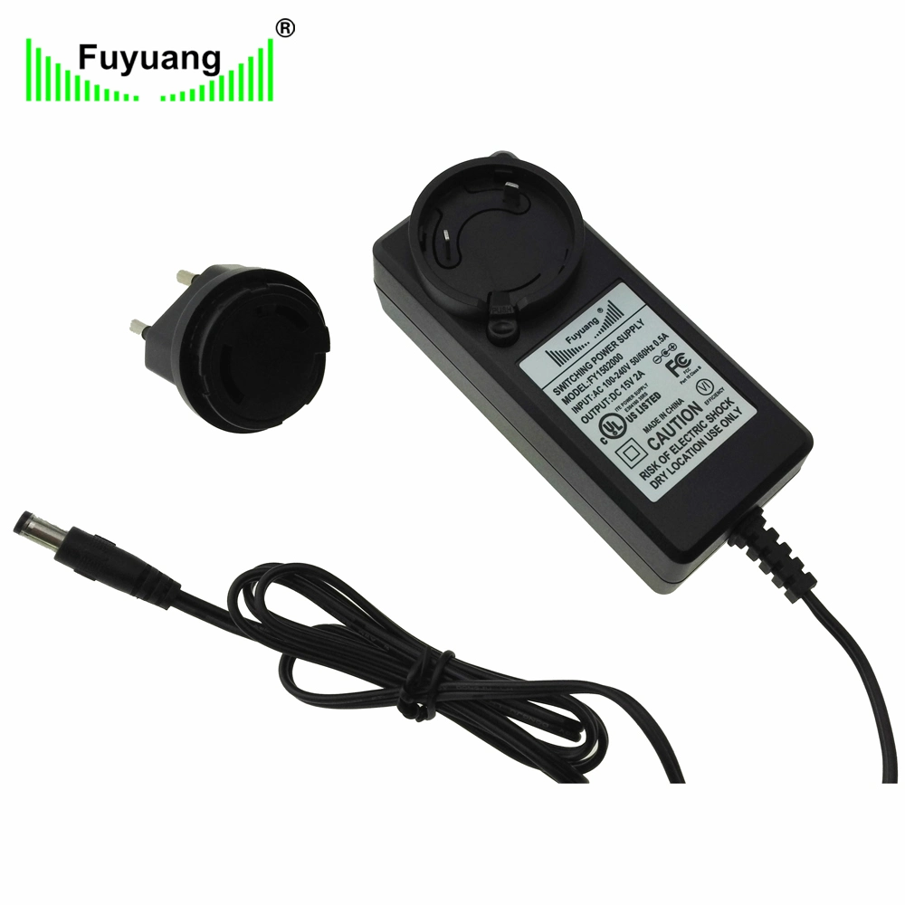 Fuyuang Plug-in 12V 3A AC DC Adaptador de alimentación Adaptador intercambiable con nosotros, de la UE, Au enchufe de CA