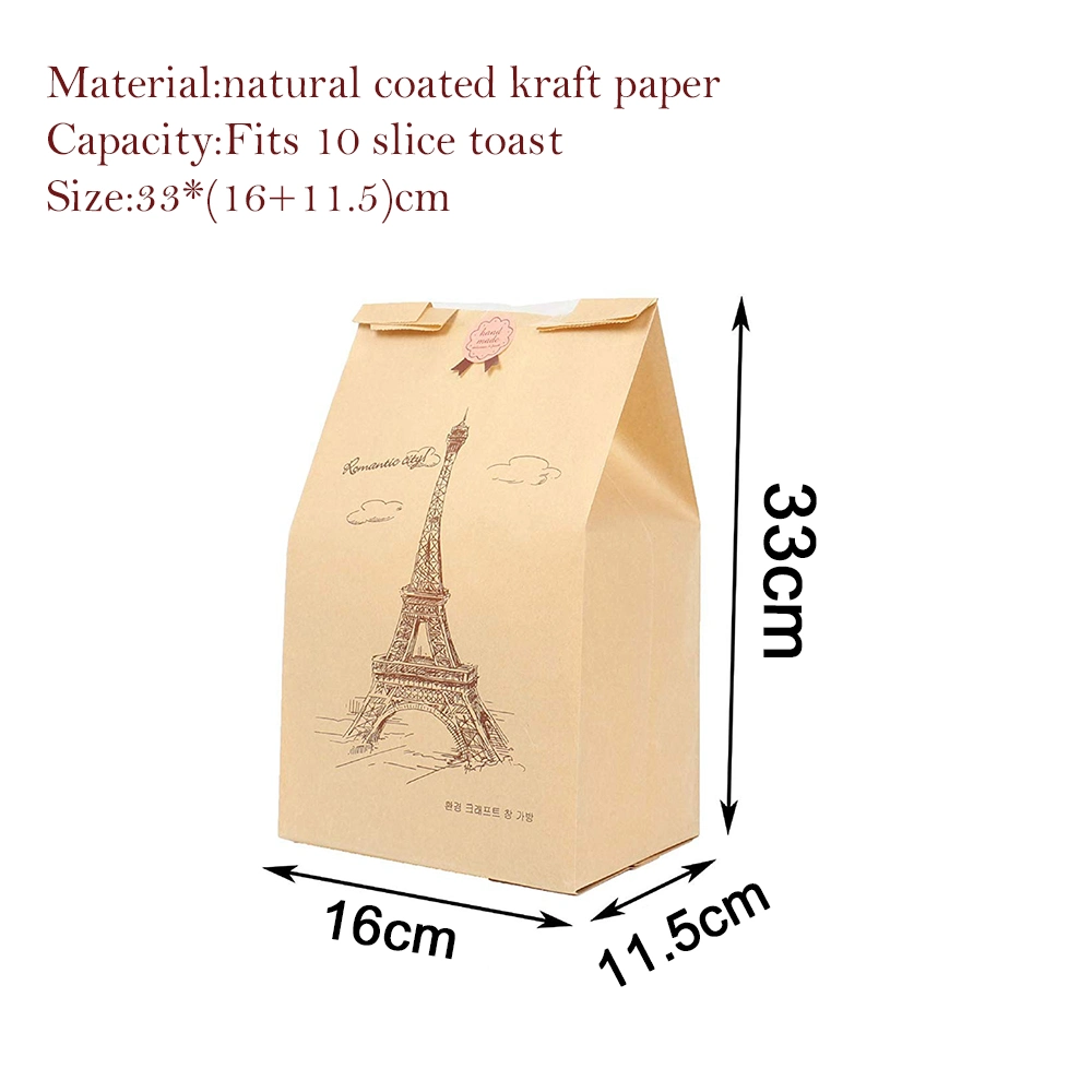 Custom Logo Cake Bakery Bread Flower Square Bottom Paper Gift Bags