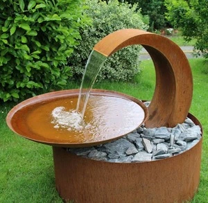 Outdoor Corten Steel Waterfall Water Fountain for Home Garden Landscape