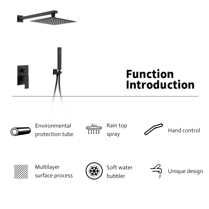 Bathroom Top Shower Shower System Round Rain High Pressure Sanitary Ware Shower Set