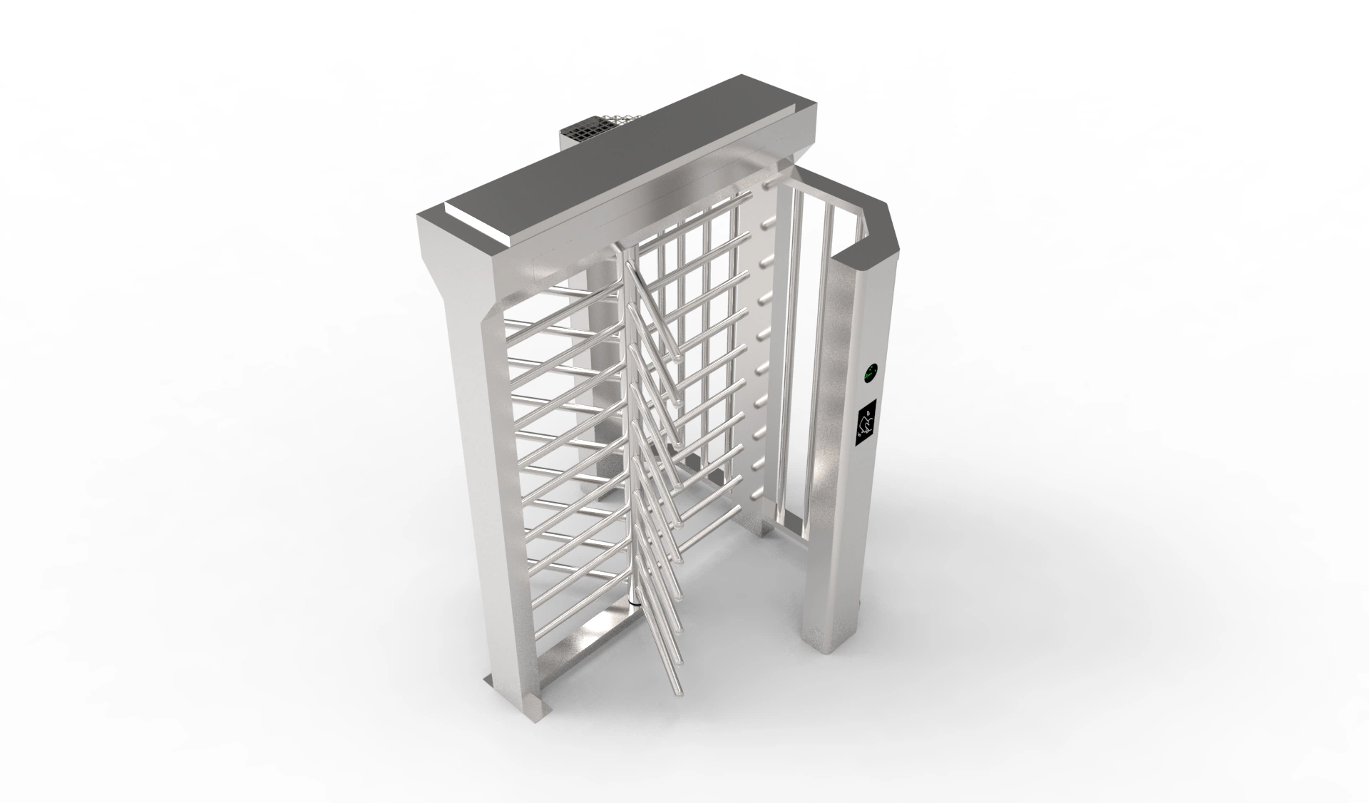 Security Fingerprint and Qr Code Scanner Access Control Barrier Gate Full Height Turnstile