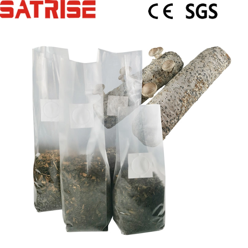 High Temperature Resistance PE PP Transparent Mushroom Grow Bag Breathable Spawn Bags with. 2 Filter Patch