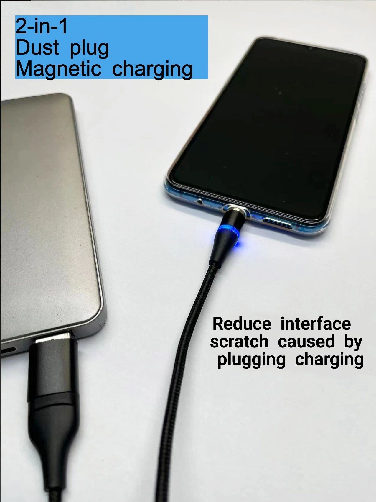 Eco-Friendly Compatible with Micro USB Type C Iproduct Magnetic Charging Cable 3 in 1 Nylon Braided Magnetic Fast Charging Cable