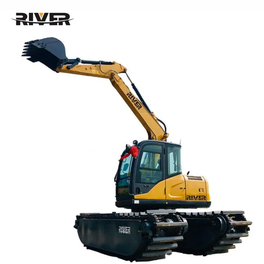 China Manufacturer Factory Price Floating Swamp Buggy Marsh Buggies Amphibious Excavator Heavy Equipme with Trackhoe Land Clearing/Minig Oil Gas Piping Machine