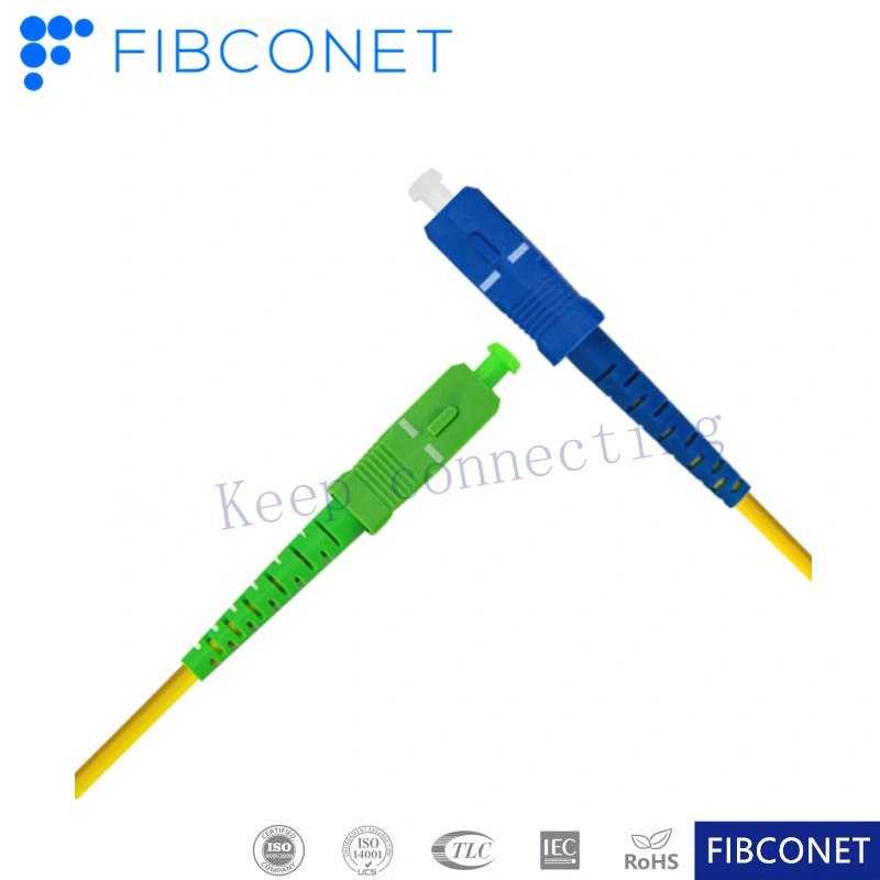 FTTH Single Mode 9/125 Simplex Sc Upc-Sc APC PVC LSZH Fiber Optic Patch Cord Patch Cable with Connector