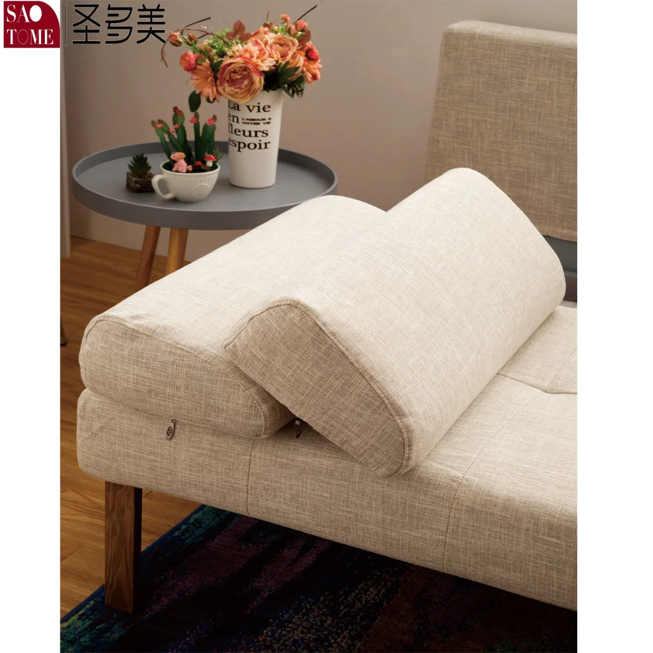 Competitive Price Fabric Upholstery Folding 3 Seat Sofabed